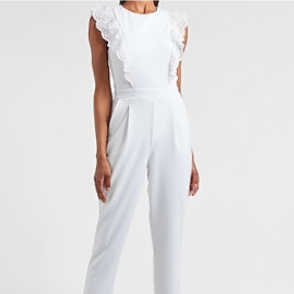 Eyelet Lace Ruffle Front Bodysuit